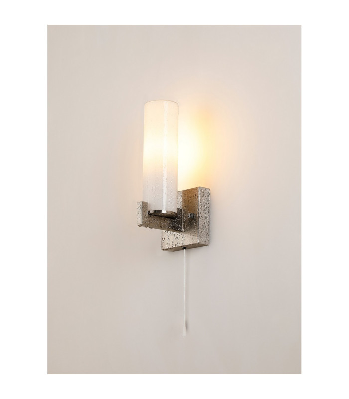 Ellenville Pull Switch Wall Light 1 Light E14 IP44 Satin Nickel/Opal Glass-11