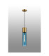 Versailles 12cm Pendant Tubular Glass 1 x E27 Aged Brass/Blue/Black Braided Cable-3