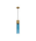 Versailles 12cm Pendant Tubular Glass 1 x E27 Aged Brass/Blue/Black Braided Cable-5