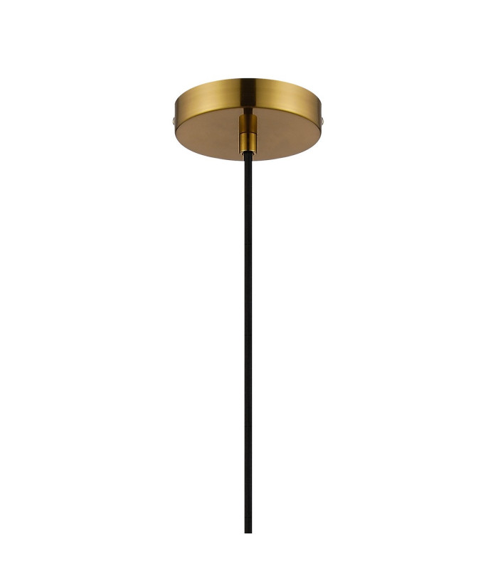 Versailles 12cm Pendant Tubular Glass 1 x E27 Aged Brass/Blue/Black Braided Cable-7