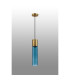 Versailles 12cm Pendant Tubular Glass 1 x E27 Aged Brass/Blue/Black Braided Cable-8
