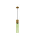 Versailles 12cm Pendant Tubular Glass 1 x E27 Aged Brass/Green/Black Braided Cable-5