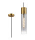Versailles 12cm Pendant Tubular Glass 1 x E27 Aged Brass/Smoke Fade/Black Braided Cable-1