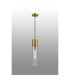 Versailles 12cm Pendant Tubular Glass 1 x E27 Aged Brass/Smoke Fade/Black Braided Cable-3