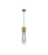Versailles 12cm Pendant Tubular Glass 1 x E27 Aged Brass/Smoke Fade/Black Braided Cable-4