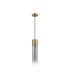 Versailles 12cm Pendant Tubular Glass 1 x E27 Aged Brass/Smoke Fade/Black Braided Cable-5