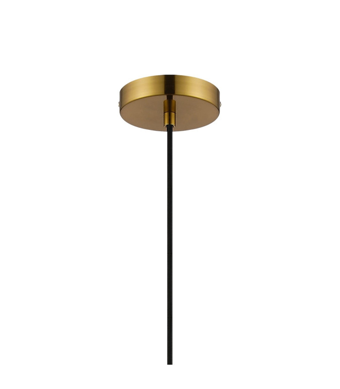 Versailles 12cm Pendant Tubular Glass 1 x E27 Aged Brass/Smoke Fade/Black Braided Cable-7