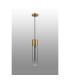 Versailles 12cm Pendant Tubular Glass 1 x E27 Aged Brass/Smoke Fade/Black Braided Cable-8