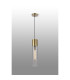 Versailles 12cm Pendant Tubular Glass 1 x E27 Antique Brass/Smoke Fade/Black Braided Twisted Cable-3