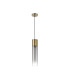 Versailles 12cm Pendant Tubular Glass 1 x E27 Antique Brass/Smoke Fade/Black Braided Twisted Cable-5