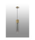 Versailles 12cm Pendant Tubular Glass 1 x E27 Antique Brass/Smoke Fade/Black Braided Twisted Cable-8
