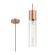 Versailles 12cm Pendant Tubular Glass 1 x E27 Antique Copper/Clear/Brown Braided Cable-1
