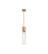 Versailles 12cm Pendant Tubular Glass 1 x E27 Antique Copper/Clear/Brown Braided Cable-3