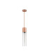 Versailles 12cm Pendant Tubular Glass 1 x E27 Antique Copper/Clear/Brown Braided Cable-4