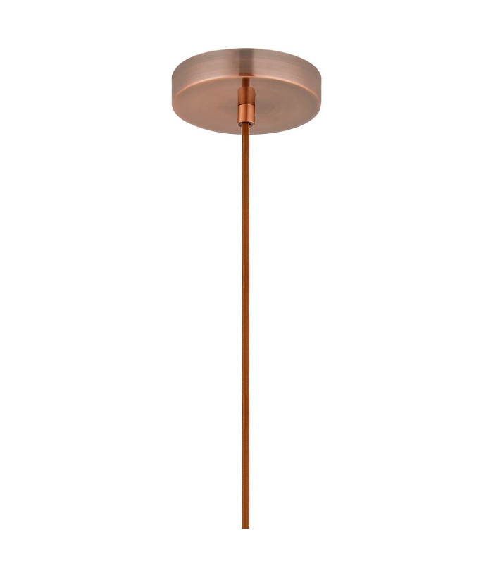 Versailles 12cm Pendant Tubular Glass 1 x E27 Antique Copper/Copper Fade/Brown Braided Cable-7