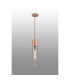 Versailles 12cm Pendant Tubular Glass 1 x E27 Antique Copper/Smoke Fade/Brown Braided Cable-3