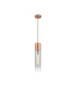 Versailles 12cm Pendant Tubular Glass 1 x E27 Antique Copper/Smoke Fade/Brown Braided Cable-4