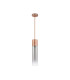 Versailles 12cm Pendant Tubular Glass 1 x E27 Antique Copper/Smoke Fade/Brown Braided Cable-5
