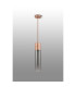 Versailles 12cm Pendant Tubular Glass 1 x E27 Antique Copper/Smoke Fade/Brown Braided Cable-8