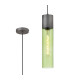 Versailles 12cm Pendant Tubular Glass 1 x E27 Pewter/Green/Black Braided Cable-1