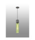 Versailles 12cm Pendant Tubular Glass 1 x E27 Pewter/Green/Black Braided Cable-3