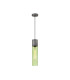 Versailles 12cm Pendant Tubular Glass 1 x E27 Pewter/Green/Black Braided Cable-4
