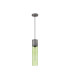 Versailles 12cm Pendant Tubular Glass 1 x E27 Pewter/Green/Black Braided Cable-5