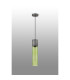 Versailles 12cm Pendant Tubular Glass 1 x E27 Pewter/Green/Black Braided Cable-8