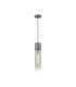 Versailles 12cm Pendant Tubular Glass 1 x E27 Pewter/Smoke Fade/Black Braided Cable-4