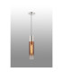 Versailles 12cm Pendant Tubular Glass 1 x E27 Polished Nickel/Copper Fade/Dark Grey Braided Cable-3