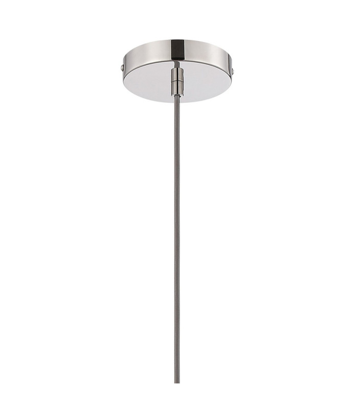 Versailles 12cm Pendant Tubular Glass 1 x E27 Polished Nickel/Copper Fade/Dark Grey Braided Cable-7