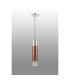 Versailles 12cm Pendant Tubular Glass 1 x E27 Polished Nickel/Copper Fade/Dark Grey Braided Cable-8