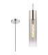 Versailles 12cm Pendant Tubular Glass 1 x E27 Polished Nickel/Smoke Fade/Dark Grey Braided Cable-1