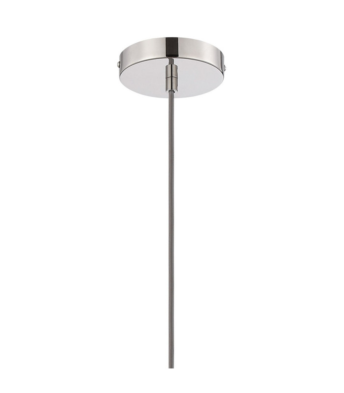 Versailles 12cm Pendant Tubular Glass 1 x E27 Polished Nickel/Smoke Fade/Dark Grey Braided Cable-7