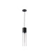 Versailles 12cm Pendant Tubular Glass 1 x E27 Satin Black/Clear/Black Braided Twisted Cable-5