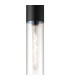 Versailles 12cm Pendant Tubular Glass 1 x E27 Satin Black/Clear/Black Braided Twisted Cable-6