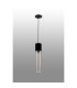 Versailles 12cm Pendant Tubular Glass 1 x E27 Satin Black/Clear/Black Braided Twisted Cable-8