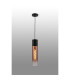 Versailles 12cm Pendant Tubular Glass 1 x E27 Satin Black/Copper Fade/Black Braided Twisted Cable-3