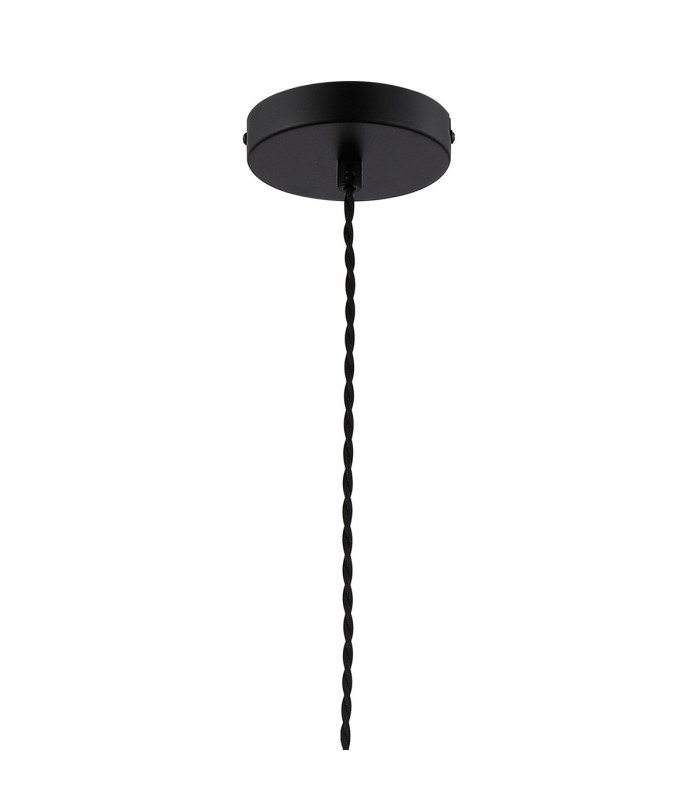 Versailles 12cm Pendant Tubular Glass 1 x E27 Satin Black/Copper Fade/Black Braided Twisted Cable-7