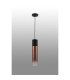 Versailles 12cm Pendant Tubular Glass 1 x E27 Satin Black/Copper Fade/Black Braided Twisted Cable-8