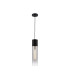 Versailles 12cm Pendant Tubular Glass 1 x E27 Satin Black/Smoke Fade/Black Braided Twisted Cable-4