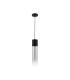 Versailles 12cm Pendant Tubular Glass 1 x E27 Satin Black/Smoke Fade/Black Braided Twisted Cable-5