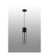 Versailles 12cm Pendant Tubular Glass 1 x E27 Satin Black/Smoke Fade/Black Braided Twisted Cable-8