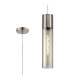 Versailles 12cm Pendant Tubular Glass 1 x E27 Satin Nickel/Cognac/Clear Twisted Cable-1