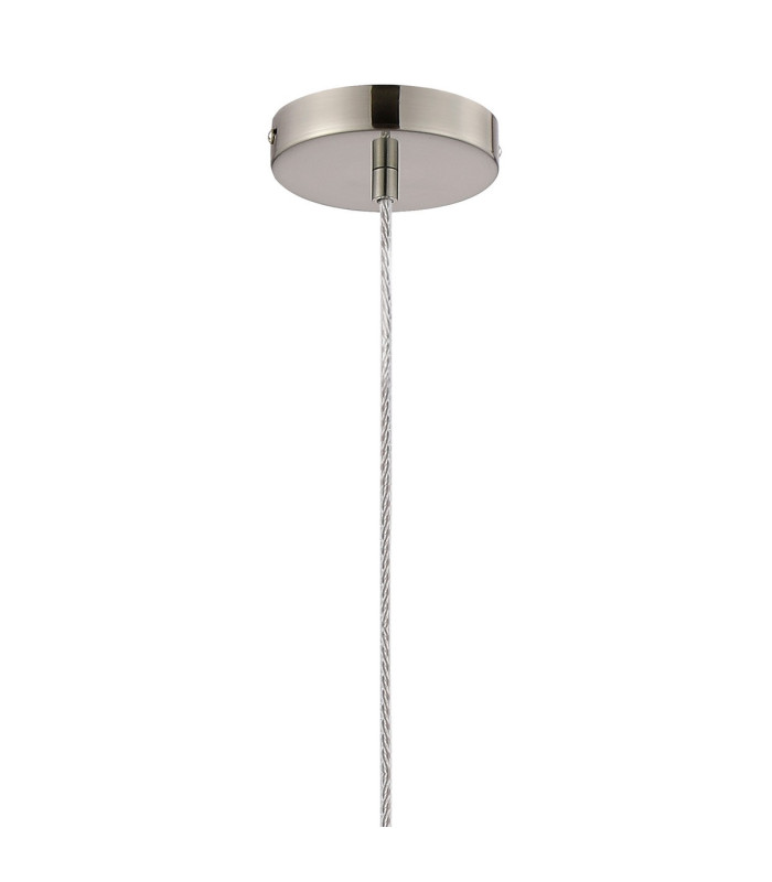Versailles 12cm Pendant Tubular Glass 1 x E27 Satin Nickel/Smoke Fade/Clear Twisted Cable-7