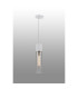 Versailles 12cm Pendant Tubular Glass 1 x E27 Satin White/Smoke Fade/Clear Twisted Cable-3