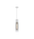 Versailles 12cm Pendant Tubular Glass 1 x E27 Satin White/Smoke Fade/Clear Twisted Cable-4