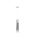 Versailles 12cm Pendant Tubular Glass 1 x E27 Satin White/Smoke Fade/Clear Twisted Cable-5