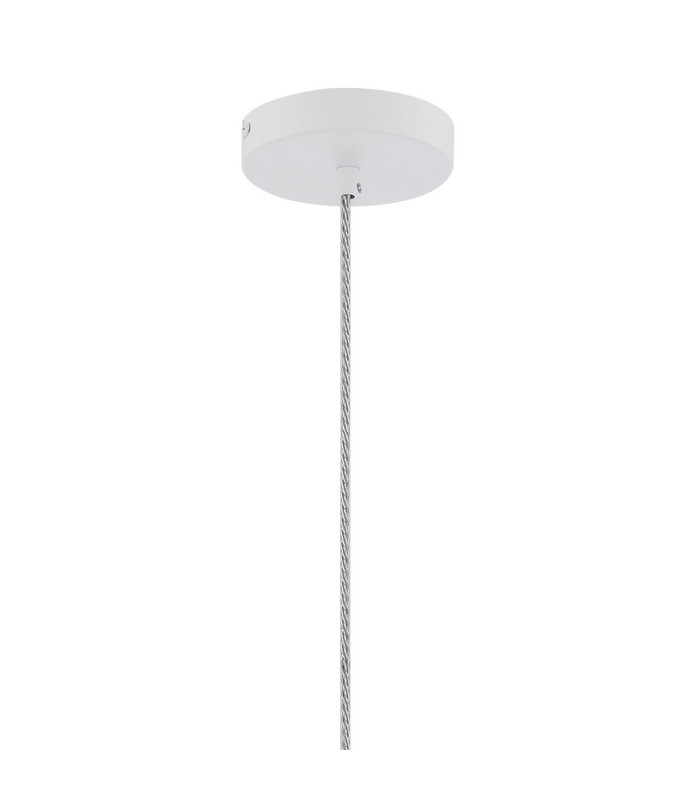 Versailles 12cm Pendant Tubular Glass 1 x E27 Satin White/Smoke Fade/Clear Twisted Cable-7