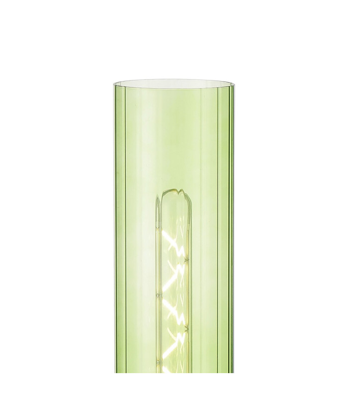 Versailles Table Lamp Tubular Glass 1 x E27 Aged Brass/Green/Black Braided Cable-4
